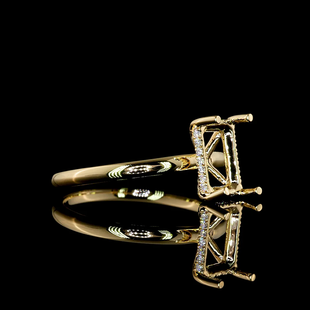 1.79 Cts 14k Yellow Gold Emerald Shape Halo Ring