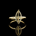 3.09 Cts 14k Yellow Gold Marquise Shape Hidden Halo Ring