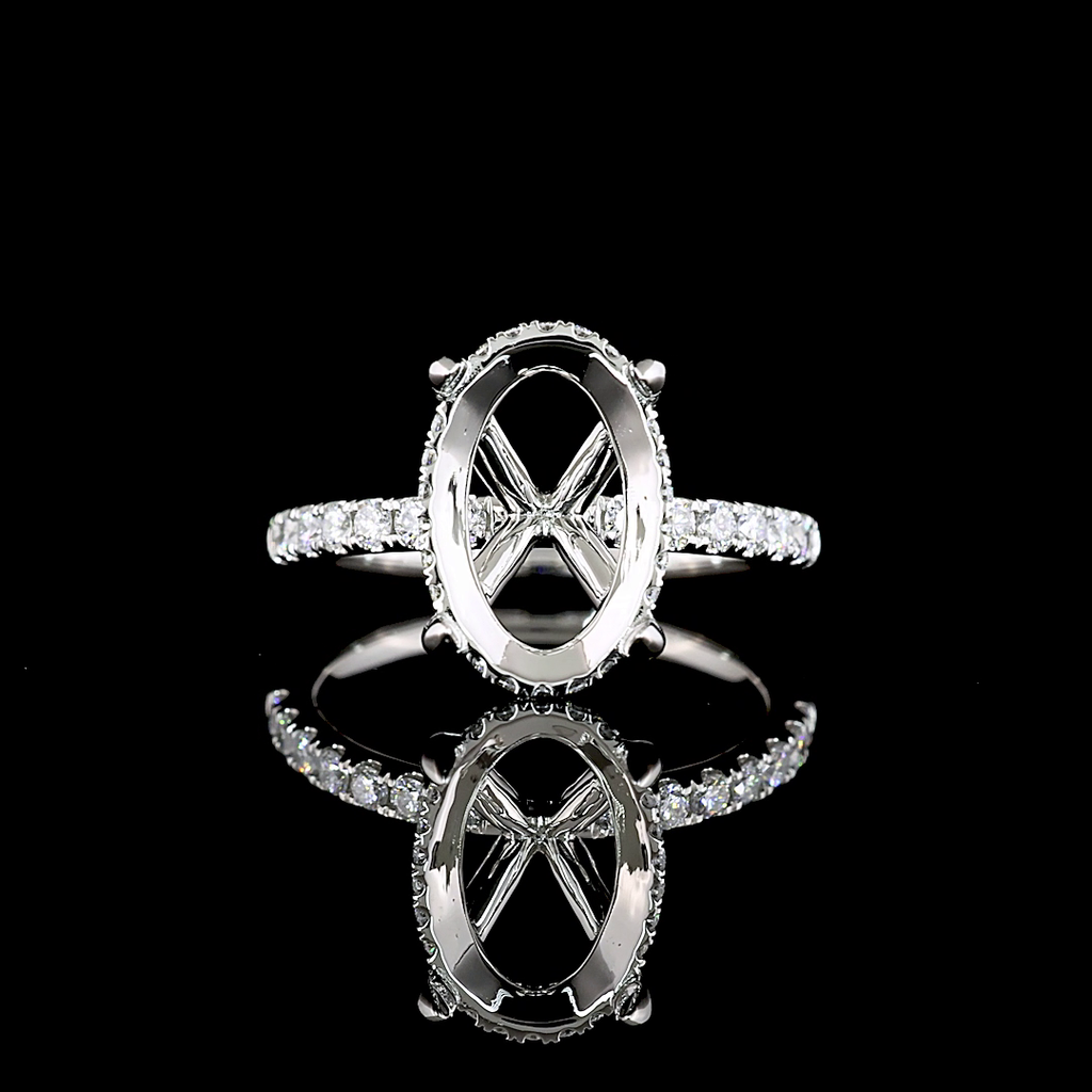 3.85 Cts Platinum Oval Shape Hidden Halo Ring