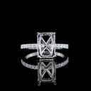 3.6 Cts 14k White Gold Radiant Shape Hidden Halo Ring