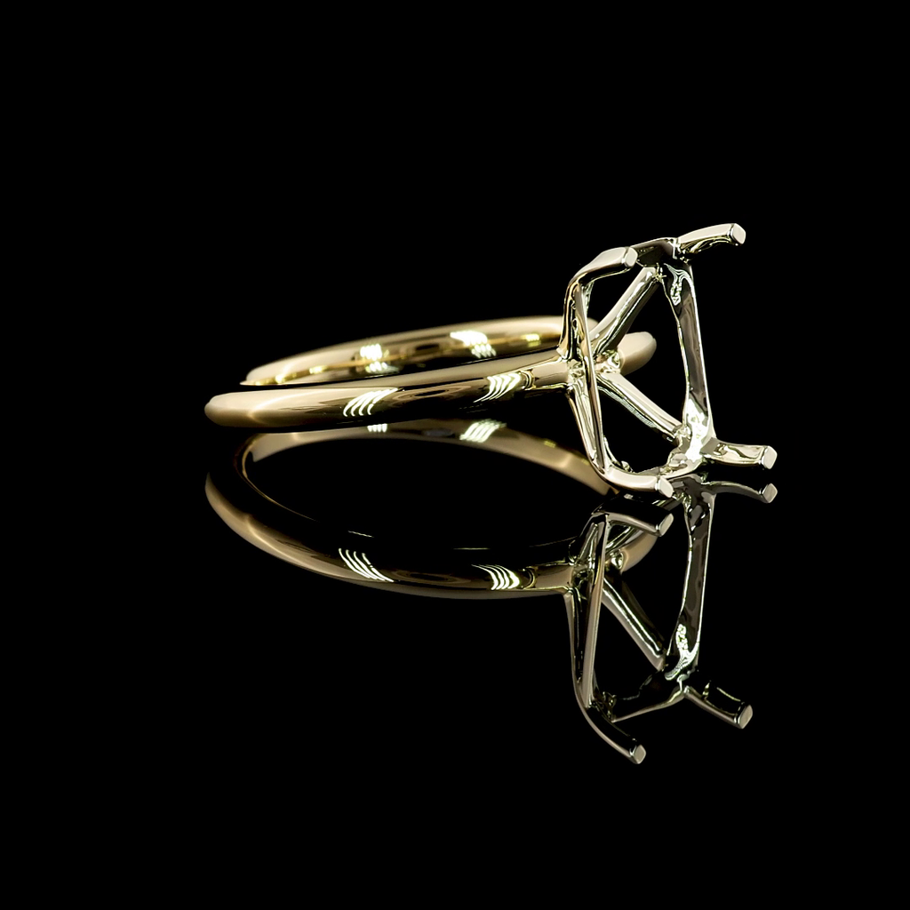 2.85 Cts 14k Two Tone Radiant Shape Solitaire Ring