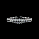 6.34 Cts 14k White Gold Oval Shape Tennis Bracelet