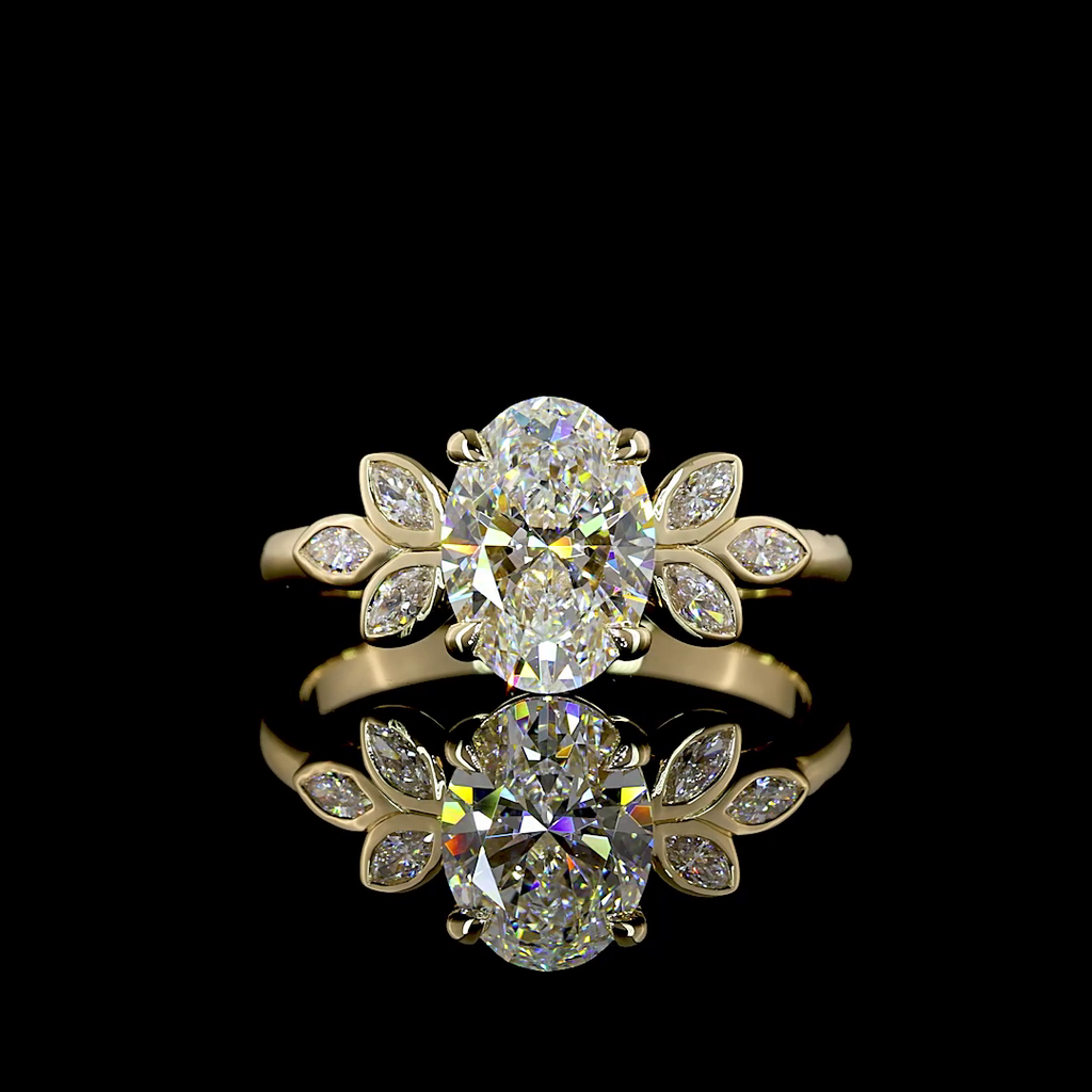 1.74 Cts 14k Yellow Gold Oval Shape Special Ring