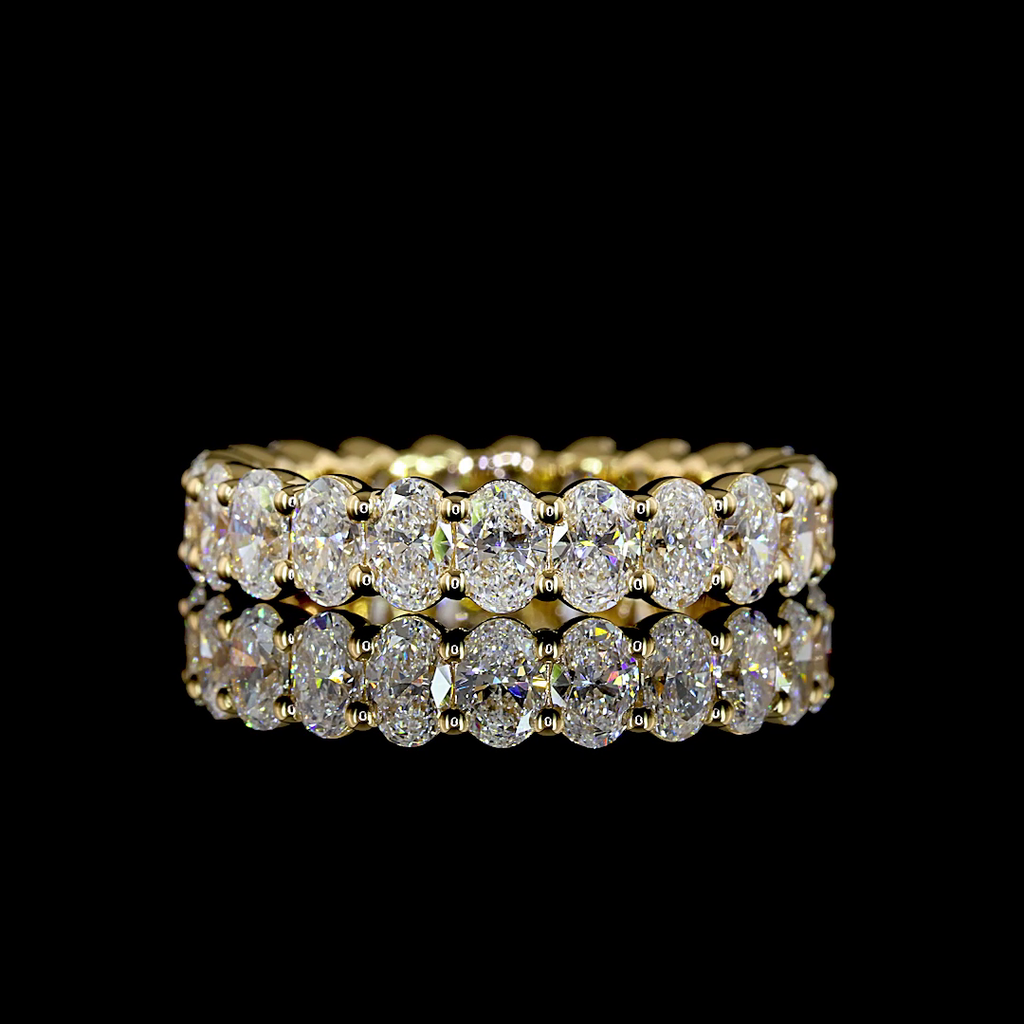 2.97 Cts 18k Yellow Gold Oval Shape Eternity Band Eternity Band