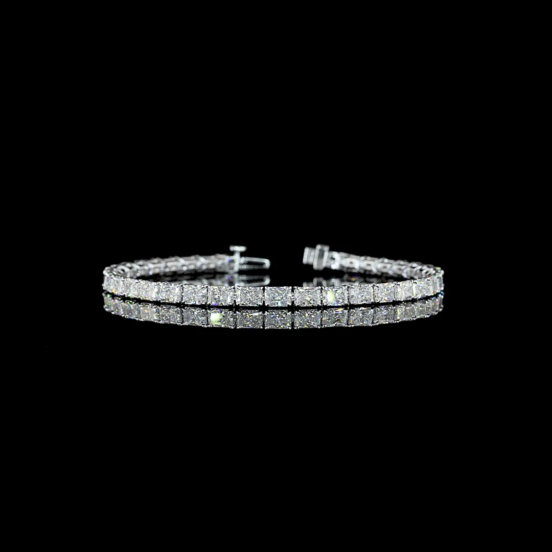 10.13 Cts 14k White Gold Radiant Shape Tennis Bracelet