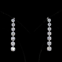 4.41 Cts 14k White Gold Round Shape Hanging Earring