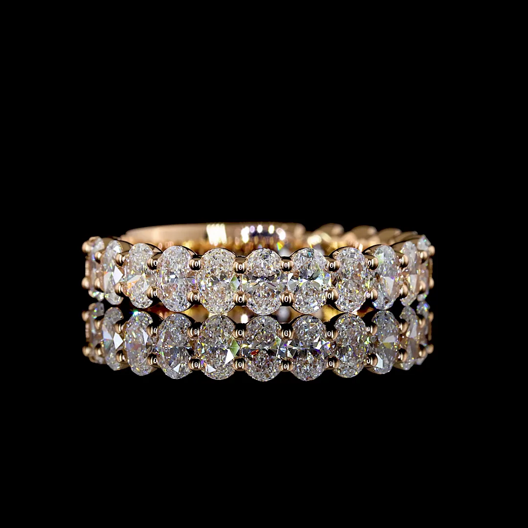 1.71 Cts 18k Rose Gold Oval Shape 3/4 Band Eternity Band