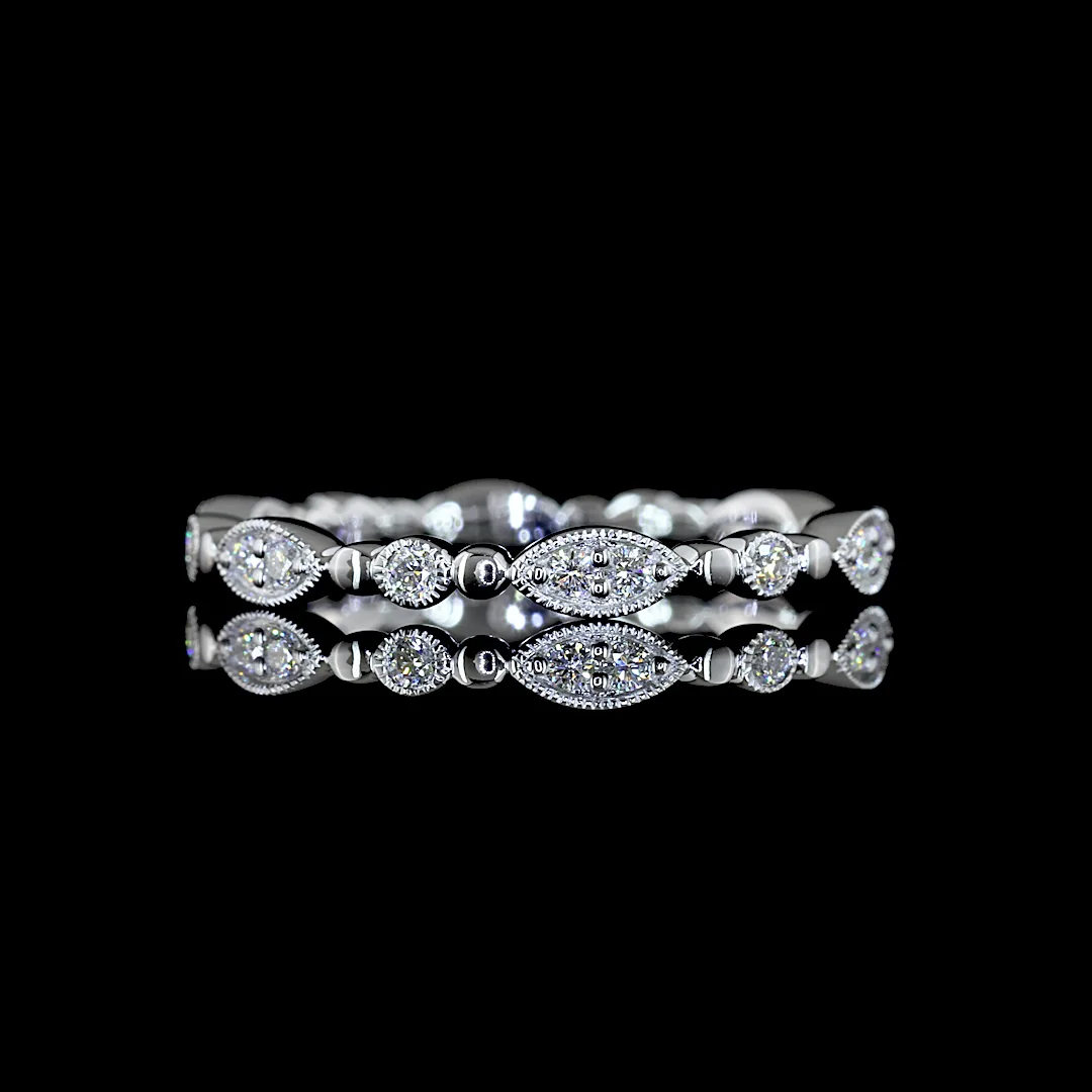 0.21 Cts 18k White Gold Round Shape Eternity Band Eternity Band