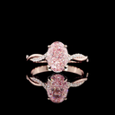 2.16 Cts 14k Rose Gold Oval Shape Solitaire Diamond Shank Ring