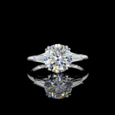 2.88 Cts 14k White Gold Round Shape 3 Stones Ring