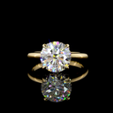 3.19 Cts 14k Yellow Gold Round Shape Hidden Halo Ring