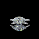 2.05 Cts 14k White Gold Marquise Shape Solitaire Ring
