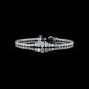 4.59 Cts 14k White Gold Oval Shape Riviera Bracelet