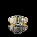4.45 Cts 14k Yellow Gold Emerald Shape Special Ring