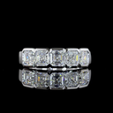 2.12 Cts 14k White Gold Asscher Shape 5 Stones Eternity Band