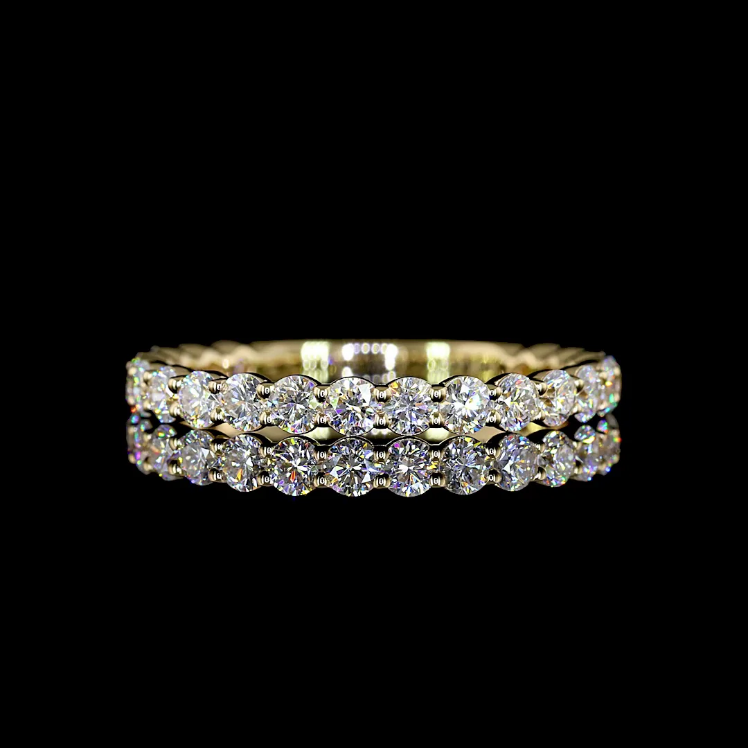 0.92 Cts 14k Yellow Gold Round Shape 3/4 Band Eternity Band