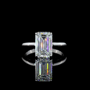 3.19 Cts 14k White Gold Mix Shape Hidden Halo Ring