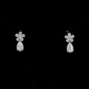 2.71 Cts 18k White Gold Pear Shape Hanging Earring