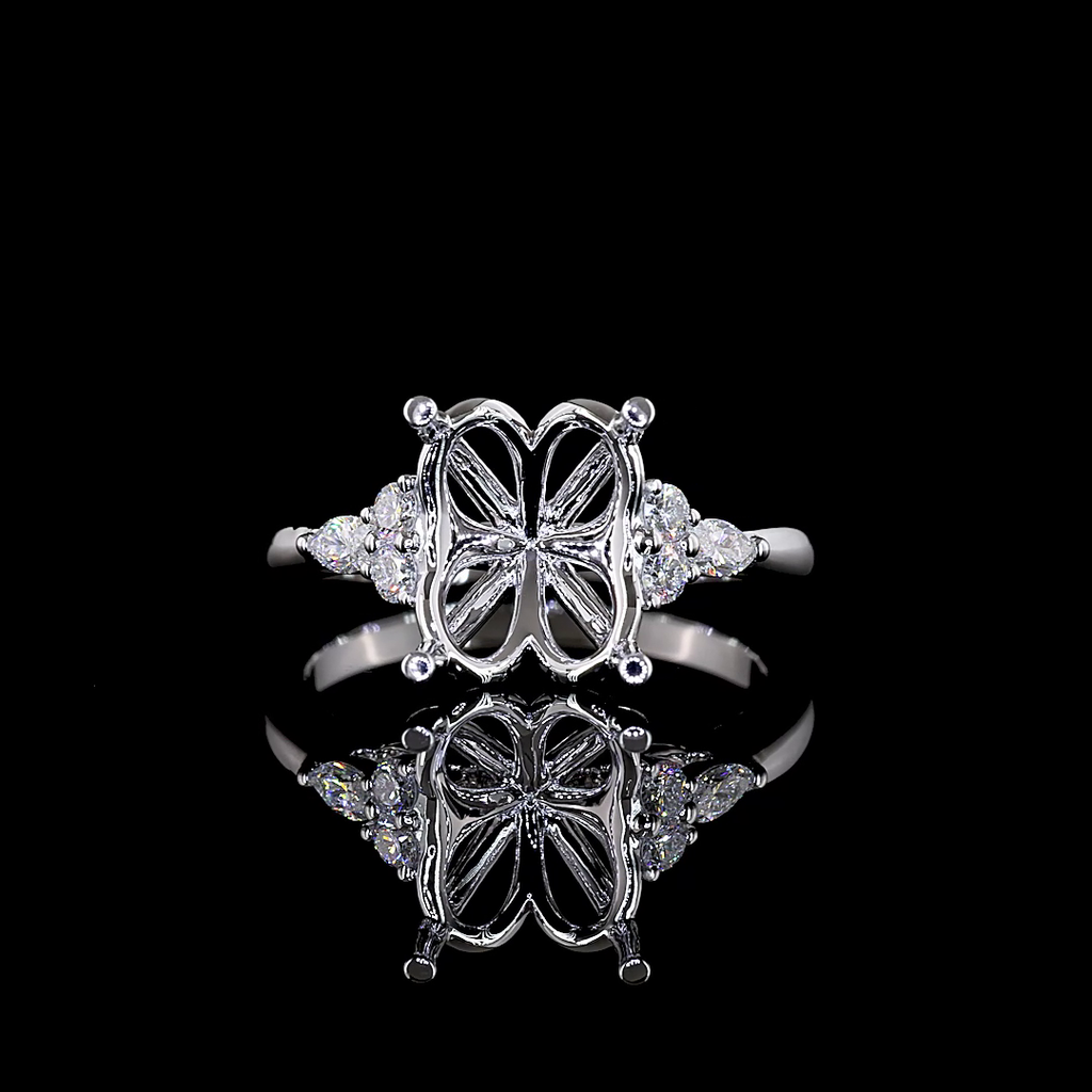 0.24 Cts 14k White Gold Round Shape Special Ring