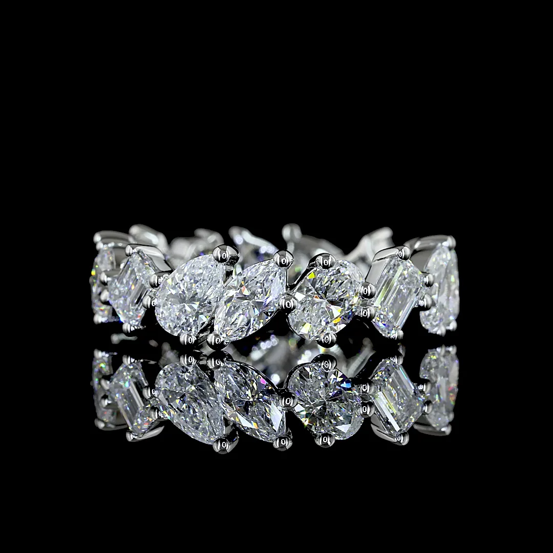 2.98 Cts Platinum Mix Shape Eternity Band Eternity Band