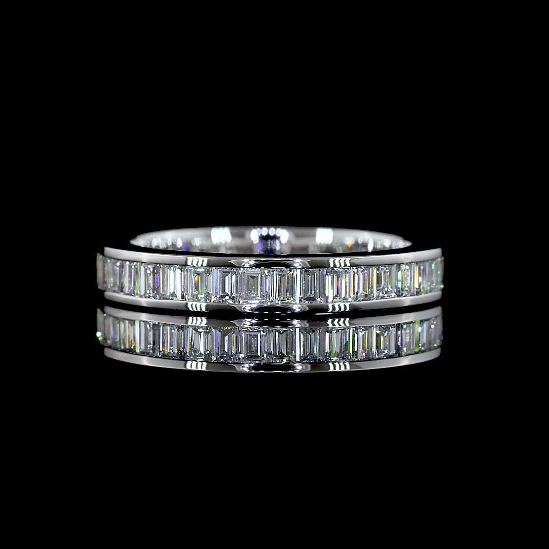 1.04 Cts 14k White Gold Baguette Shape 3/4 Band Eternity Band