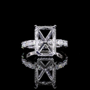 1.59 Cts 14k White Gold Mix Shape Hidden Halo Ring