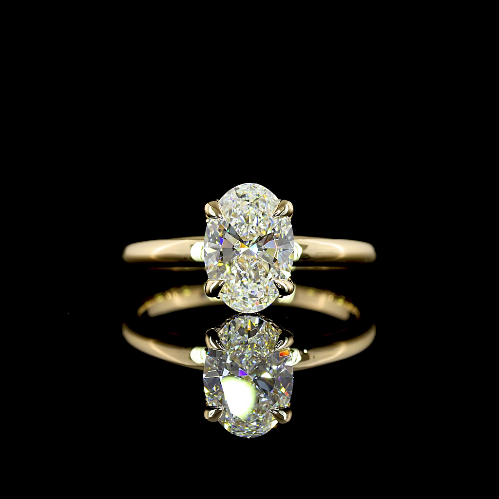 1.59 Cts 14k Yellow Gold Mix Shape Hidden Halo Ring