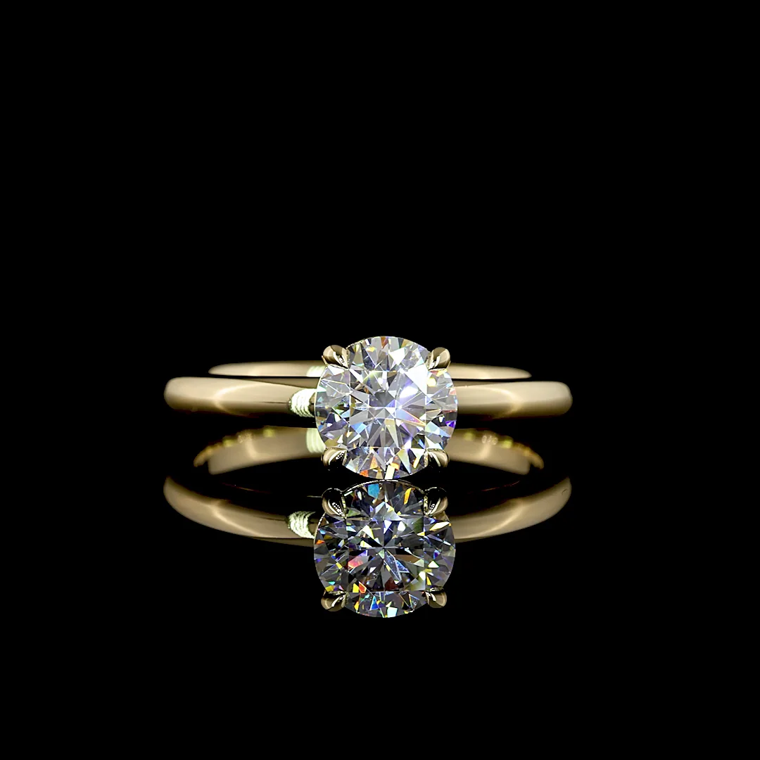 1.02 Cts 14k Yellow Gold Radiant Shape Solitaire Ring