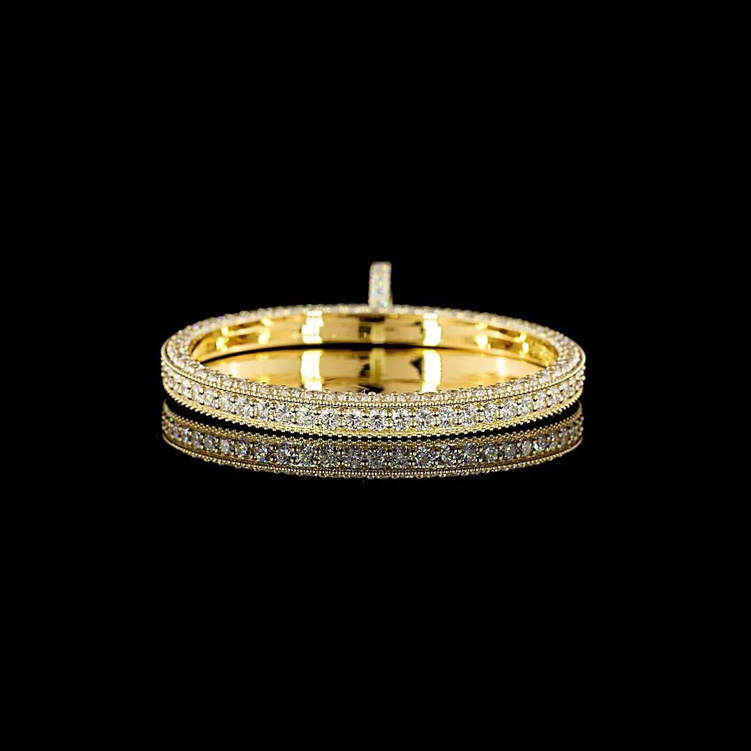 6.87 Cts 14k Yellow Gold Round Shape Pendant Pendant