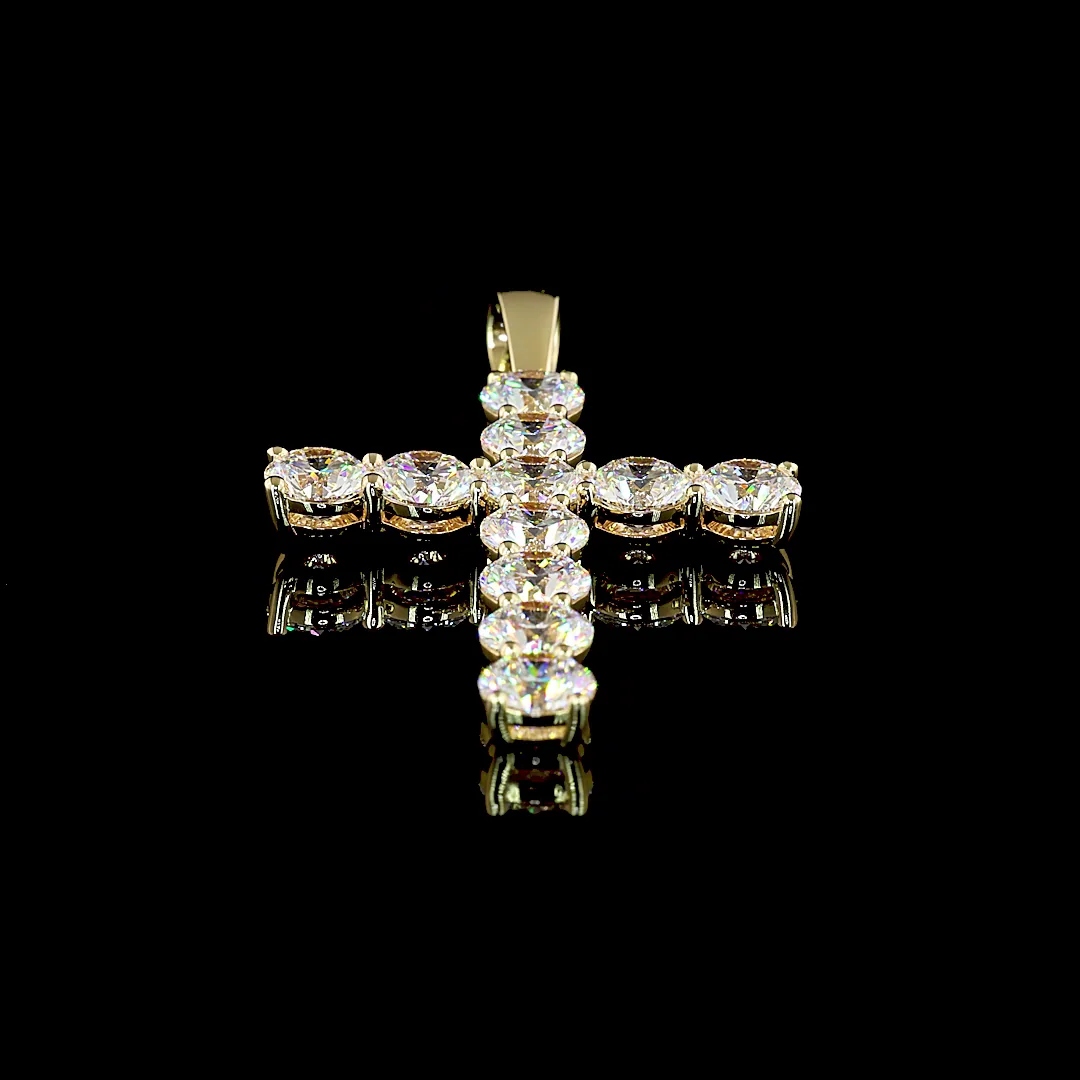 13.86 Cts 14k Yellow Gold Round Shape Symbol Pendant