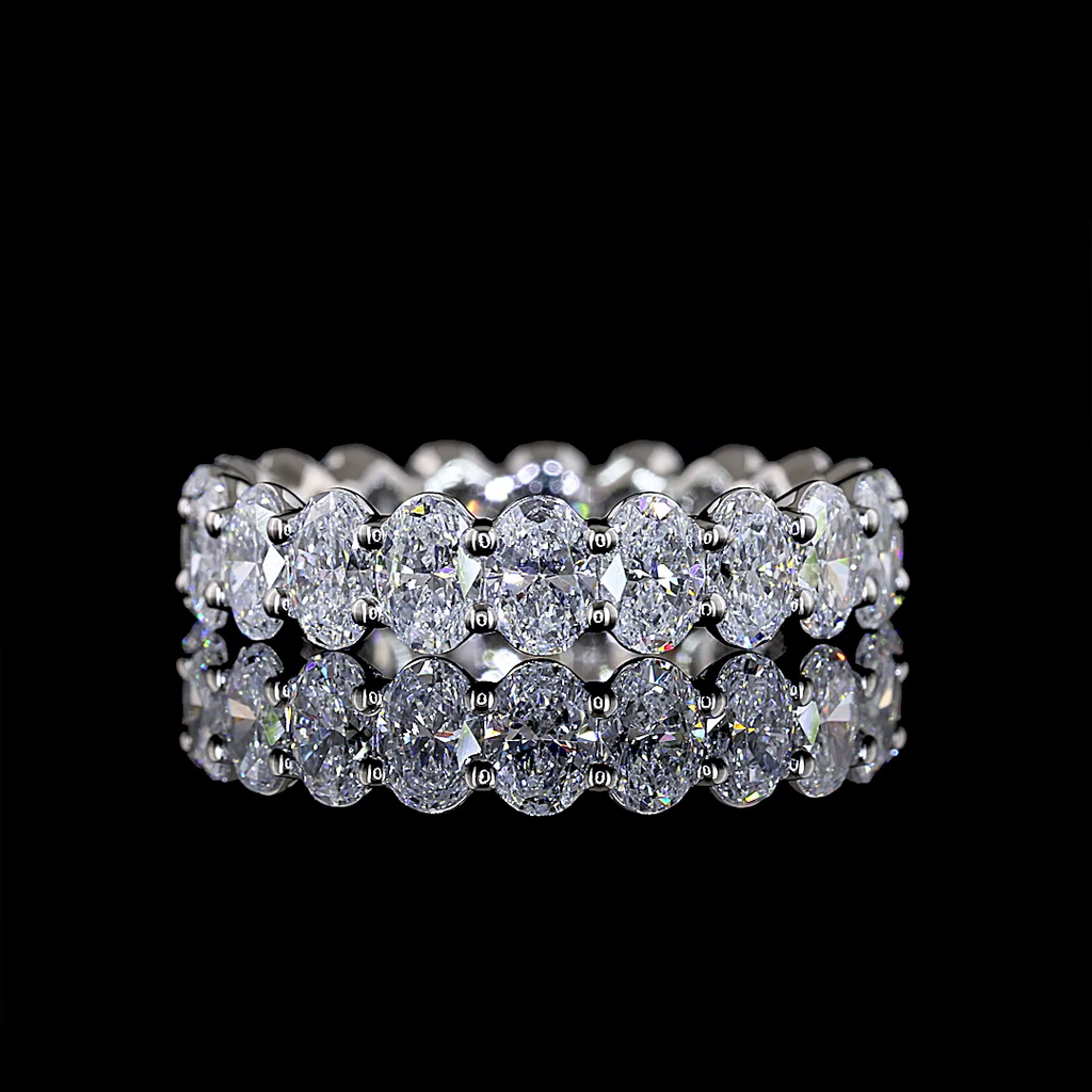 2.1 Cts Platinum Oval Shape Eternity Band Ring