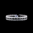 6.5 Cts 14k White Gold Heart Shape Station Line Tennis Bracelet