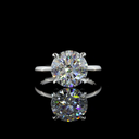 4.25 Cts Platinum Round Shape Solitaire Ring