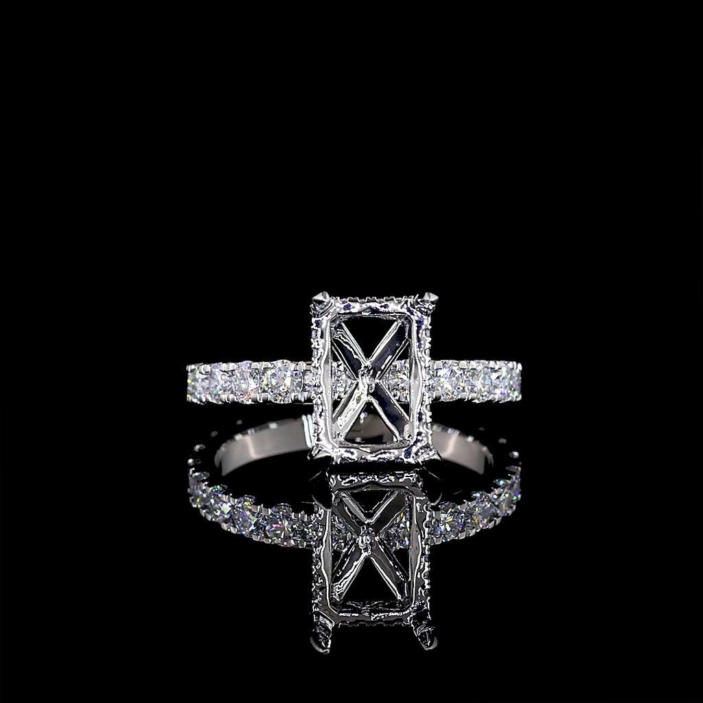 1.33 Cts Platinum Round Shape Hidden Halo Ring
