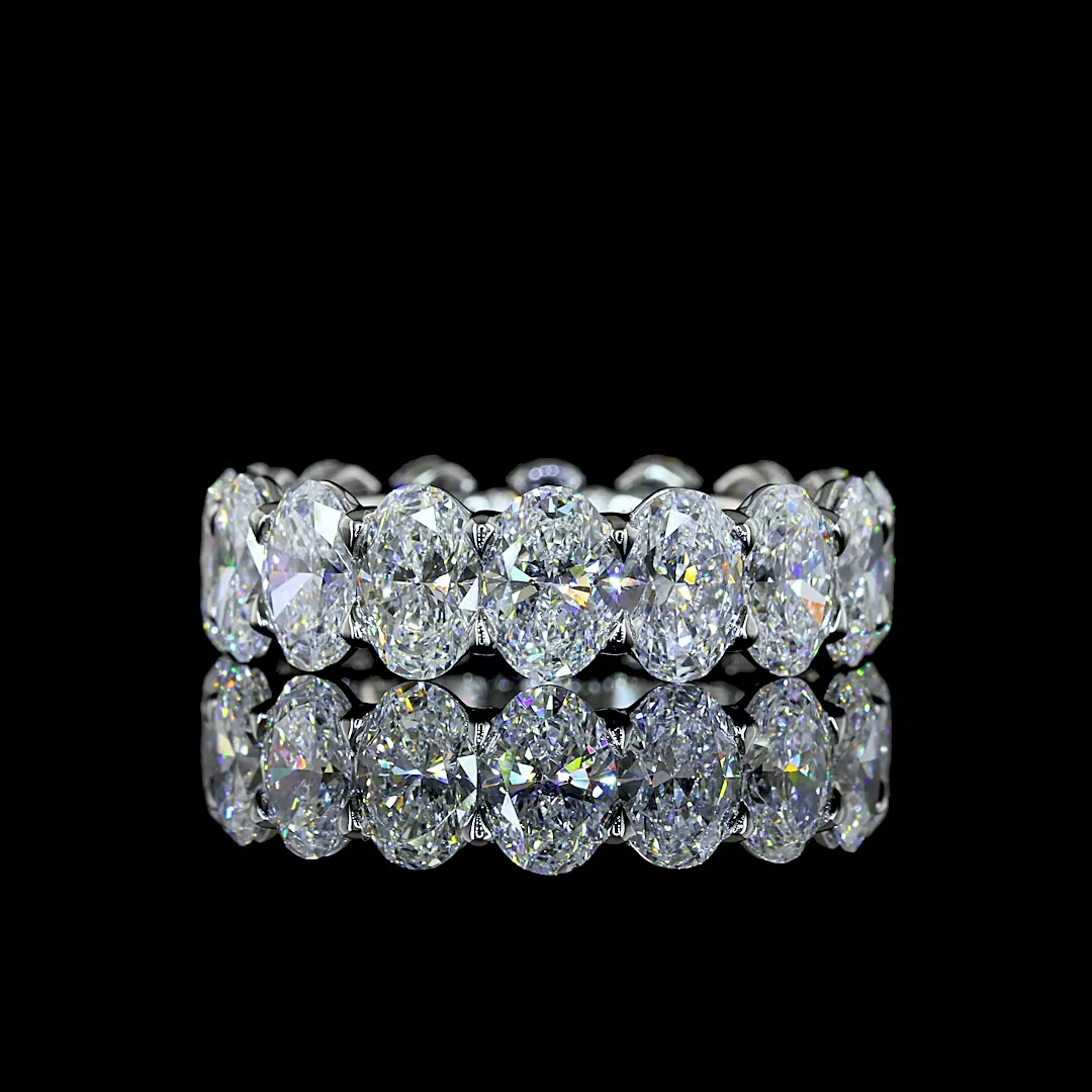 8.98 Cts Platinum Oval Shape Eternity Band Eternity Band