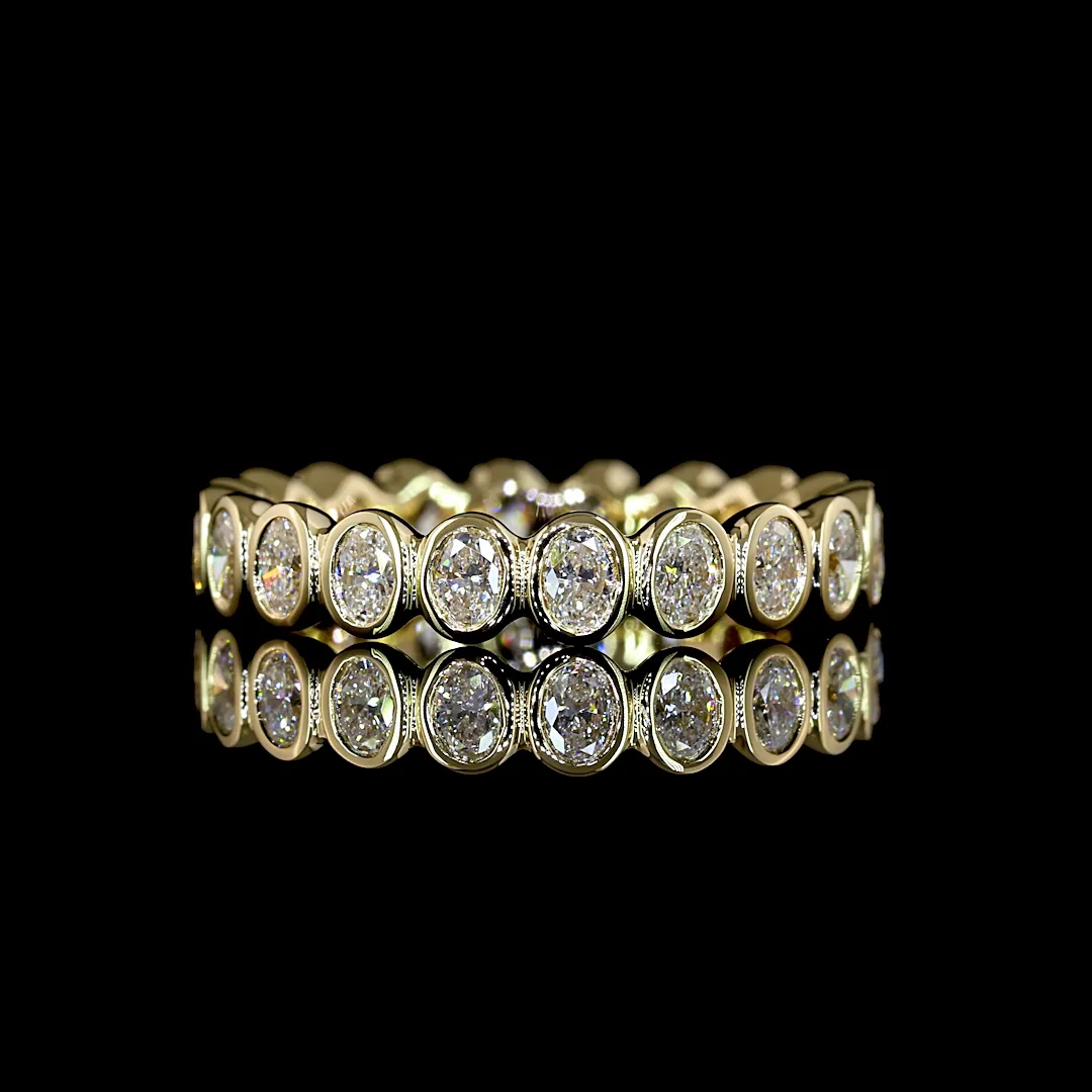 0.98 Cts 14k Yellow Gold Oval Shape Eternity Band Eternity Band