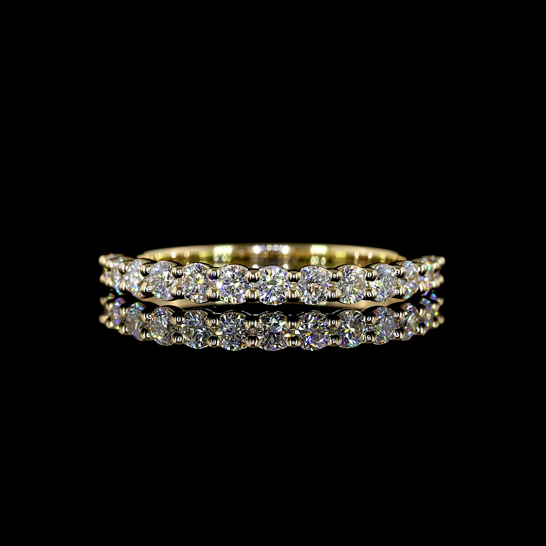 0.45 Cts 14k Yellow Gold Round Shape Half Eternity Eternity Band