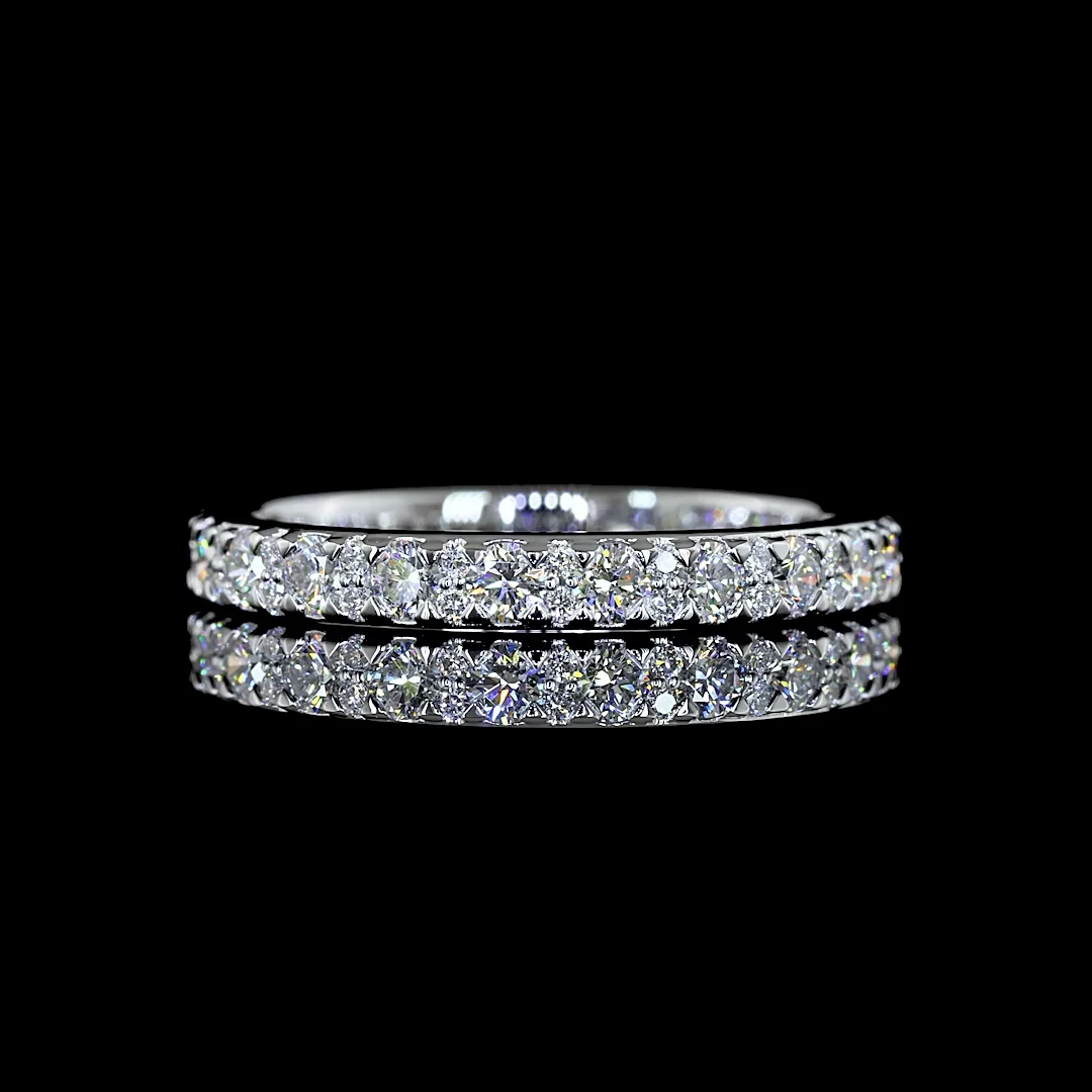 0.82 Cts 18k White Gold Round Shape 3/4 Band Eternity Band