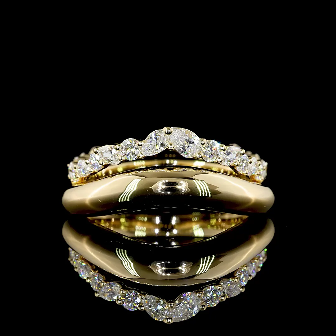 0.58 Cts 14k Yellow Gold Pear Shape Special Ring