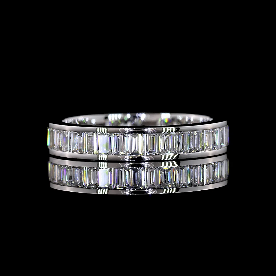 1.96 Cts 14k White Gold Baguette Shape Eternity Band Eternity Band