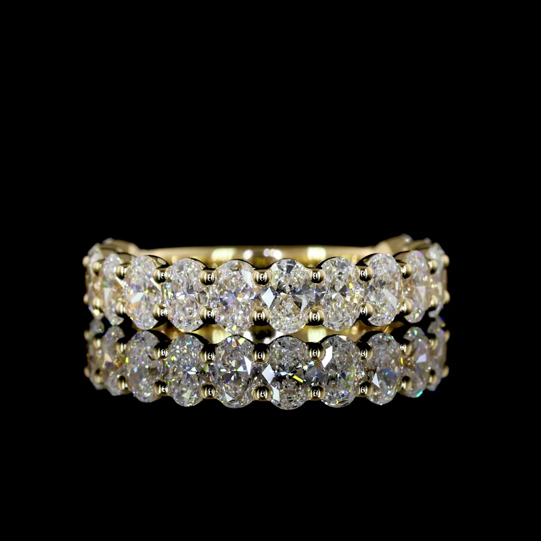 1.61 Cts 14k Yellow Gold Oval Shape 3/4 Band Eternity Band