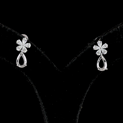 [ER18WHNPS75PNS] 0.75 Cts 18k White Gold Pear Shape Hanging Earring