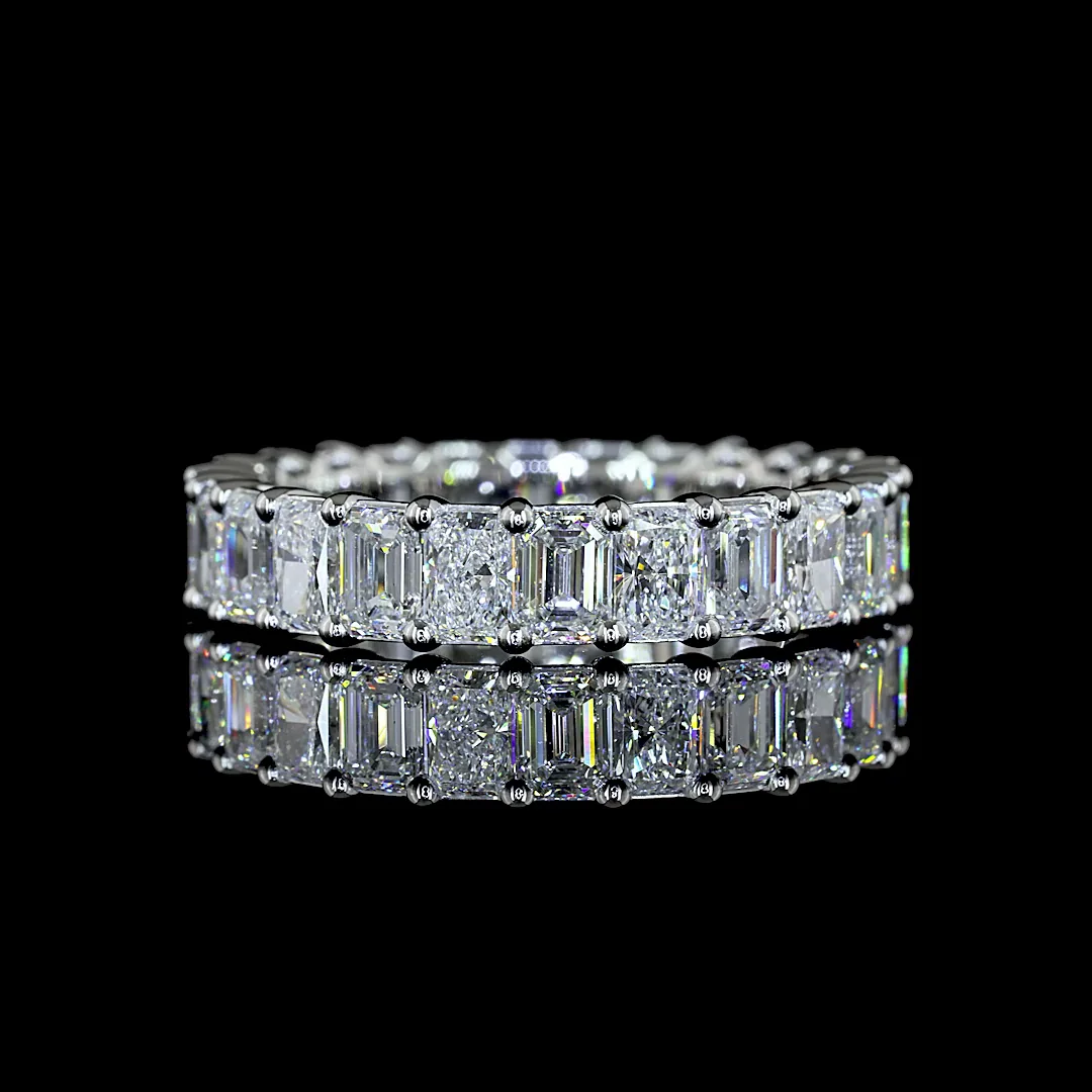 3.87 Cts Platinum Mix Shape Eternity Band Eternity Band