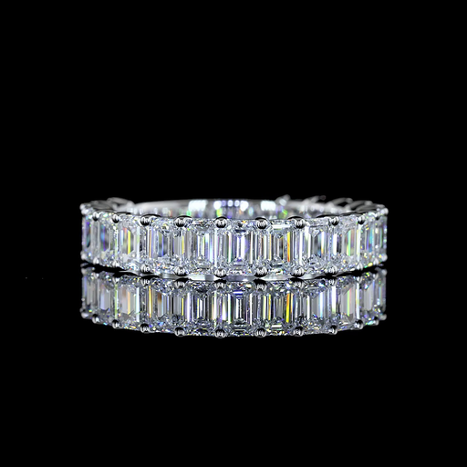 [EB14W3/4EM250PNS] 2.62 Cts 14k White Gold Emerald Shape 3/4 Band Eternity Band