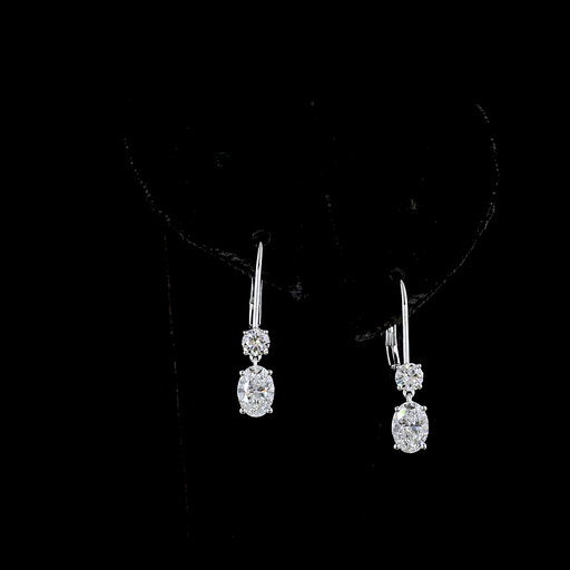 [ER14WHN100PNS] 1.4 Cts 14k White Gold Mix Shape Hanging Earring