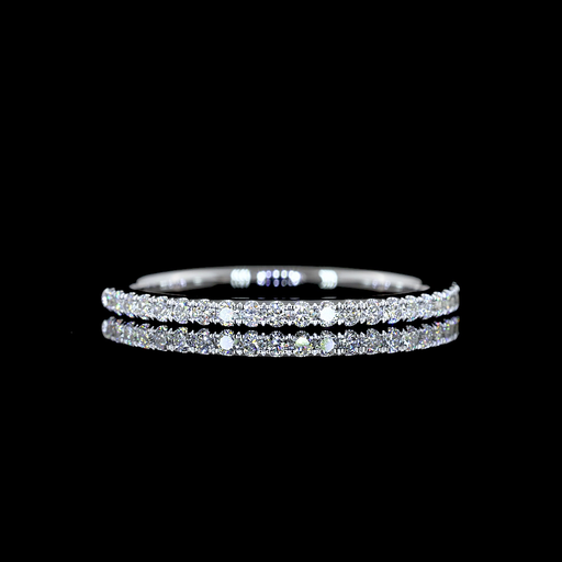 [EB14W3/4RD25UP] 0.25 Cts 14k White Gold Round Shape 3/4 Band Eternity Band