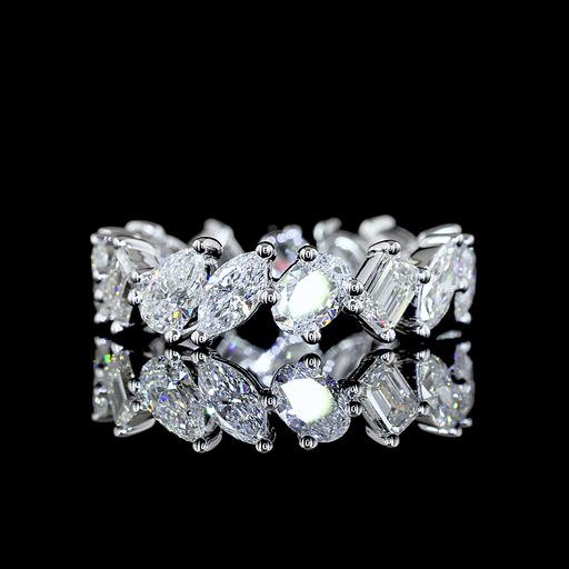 [EB14W275PIN] 2.91 Cts 14k White Gold Mix Shape Eternity Band Eternity Band