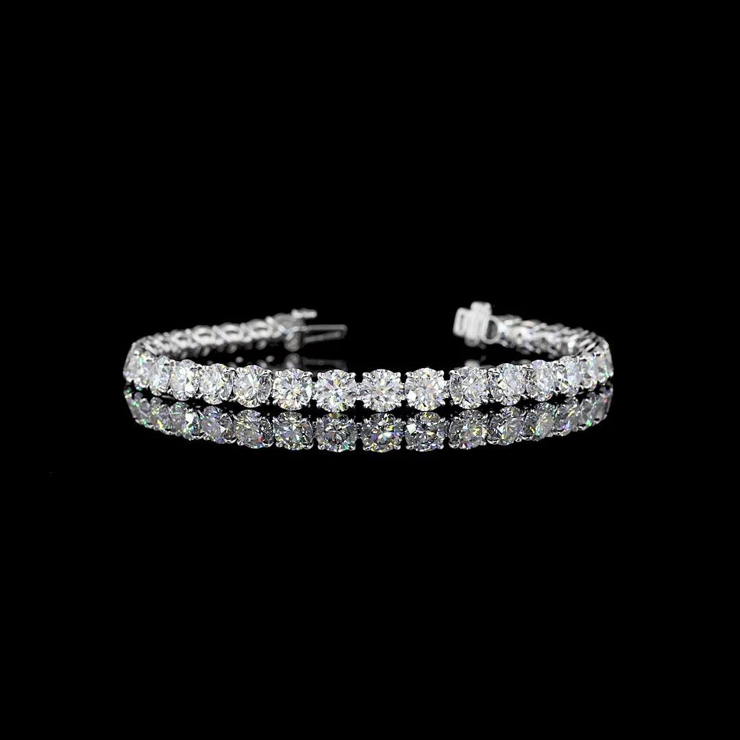 16.09 Cts Silver Round Shape Tennis Bracelet