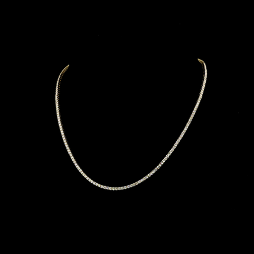 [NK14YTSRD550P] 5.52 Cts 14k Yellow Gold Round Shape Tennis Necklace