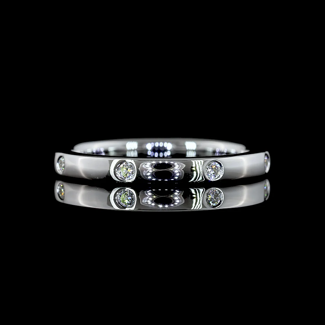 0.13 Cts 14k White Gold Round Shape Eternity Band Eternity Band